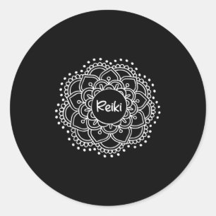 Reiki Mandala . Inspirational Yoga Tee Classic Round Sticker