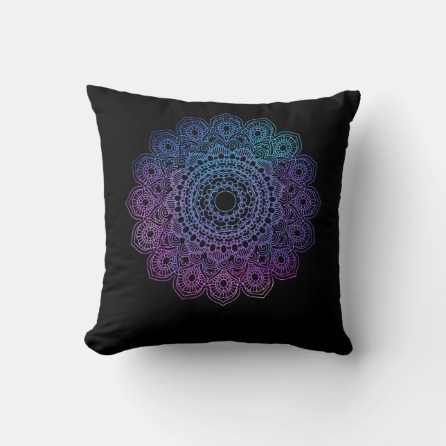 Reiki Mandala Spiritual Healing Chakra Meditation Throw Pillow (Front)