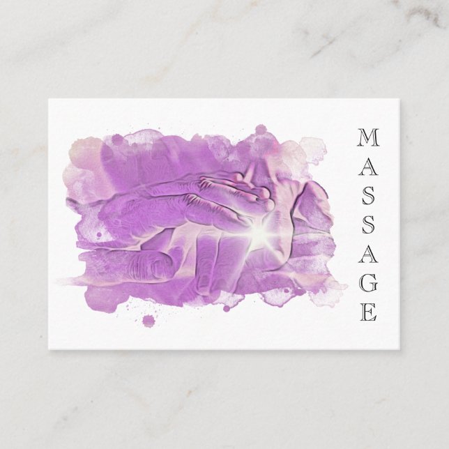 *~*. Reiki Massage Therapist QR Massage Therapy Business Card (Front)