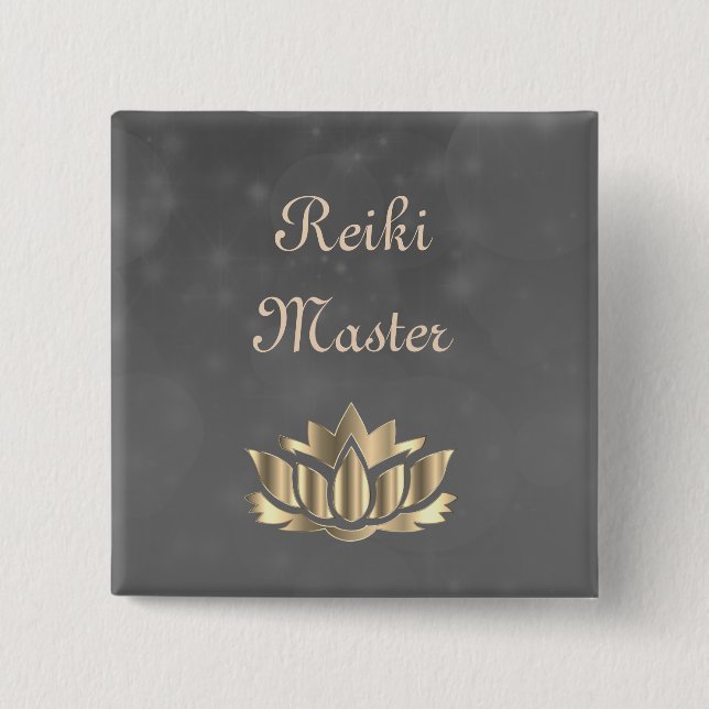 Reiki Master 2 Inch Square Button (Front)