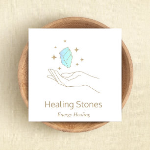 Reiki Master Crystal Healer Square Business Card