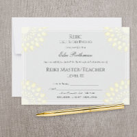 Reiki Master Lotus Certificate of Completion Award