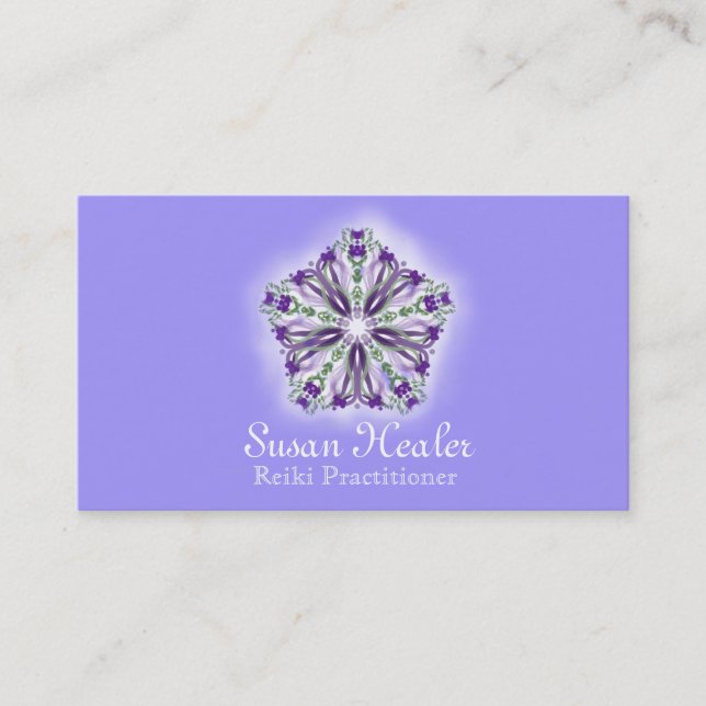 Reiki Master or Practitioner Light Filled Business Card (Front)