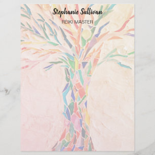 Reiki Master Rainbow Tree Personalized  Letterhead