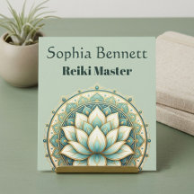 Reiki Master Teal Green Lotus Mandala Art Wellness