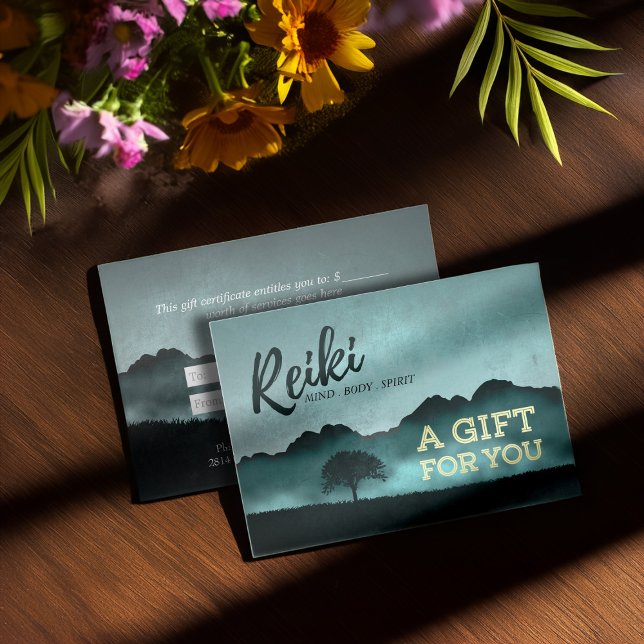Reiki Master Yoga Instructor Gift Certificate Card (Creator Uploaded)