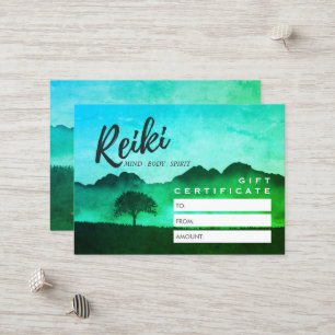 Reiki Master Yoga Instructor Gift Certificate Card