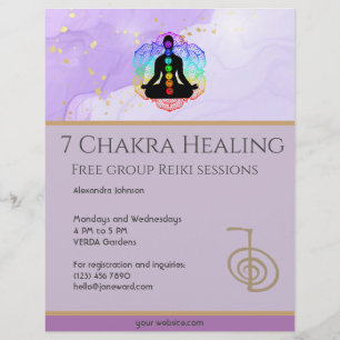 Reiki Master Zen Lavender Chakra Energy Healer Flyer