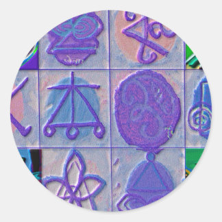 Reiki n Karuna Healing Sign 12    V24 Classic Round Sticker