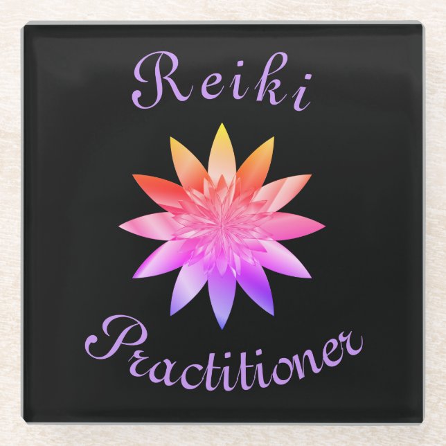 Reiki Practitioner Glass Coaster (Front)