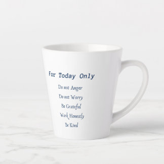 Reiki Precepts Latte Mug. Blue Mug