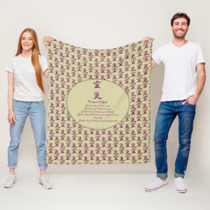 Reiki Principles And Symbol In Purple    Fleece Blanket