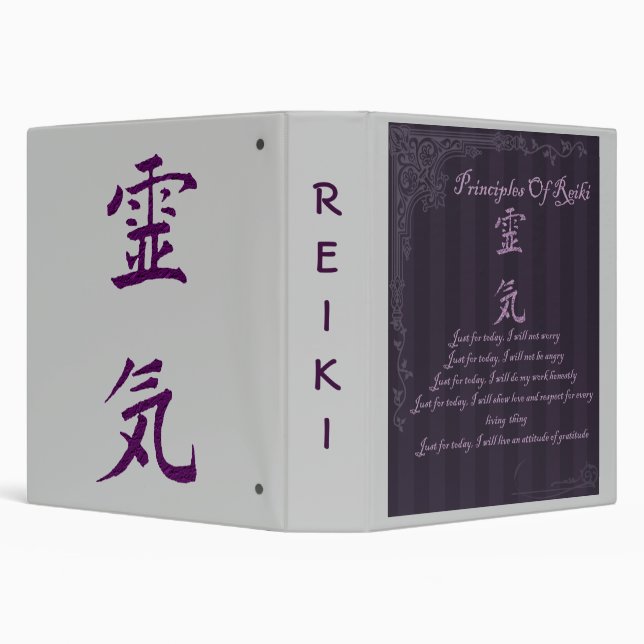 Reiki Principles And Symbol Personalized Binder (Background)