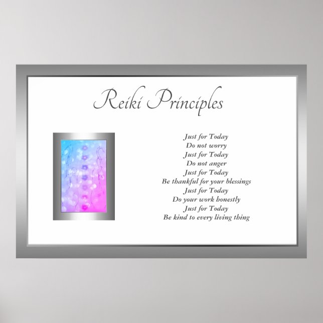 Reiki Principles Healing Hands design Poster (Front)