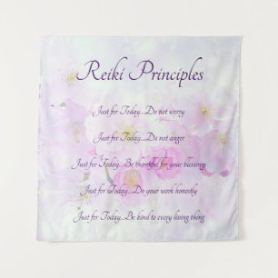 Reiki Principles Pink Blossom design Tapestry