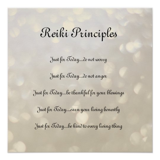 Reiki Principles Poster | Zazzle.ca