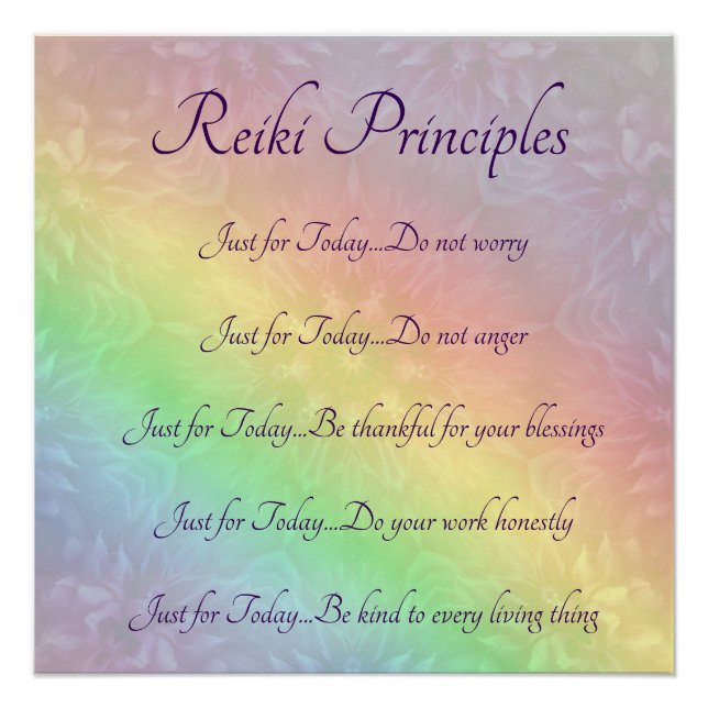 Reiki Principles Poster (Front)