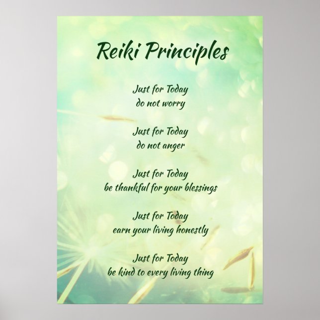 Reiki Principles Poster (Front)