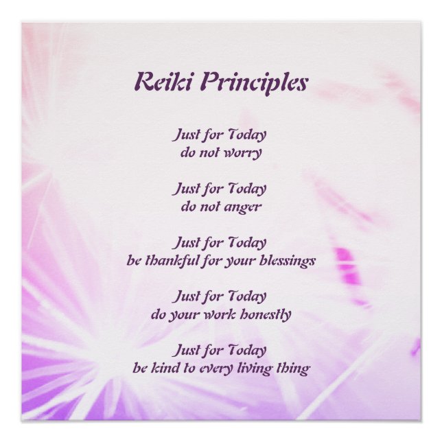 Reiki Principles Poster (Front)