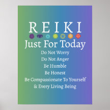 Reiki Principles Precepts Gradient Green to Purple
