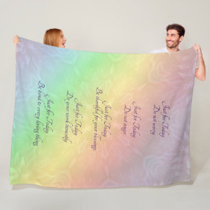 Reiki Principles Rainbow Mandala design Fleece Blanket