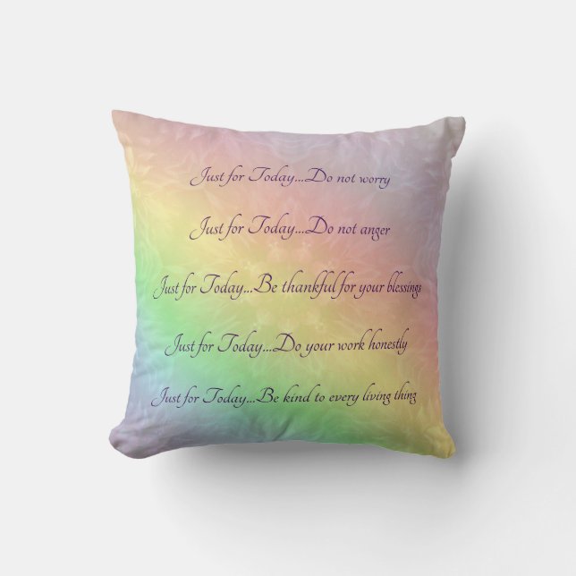 Reiki Principles Rainbow Mandala design Throw Pillow (Front)