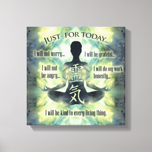 Reiki Principles - Reiki Precepts Canvas Print