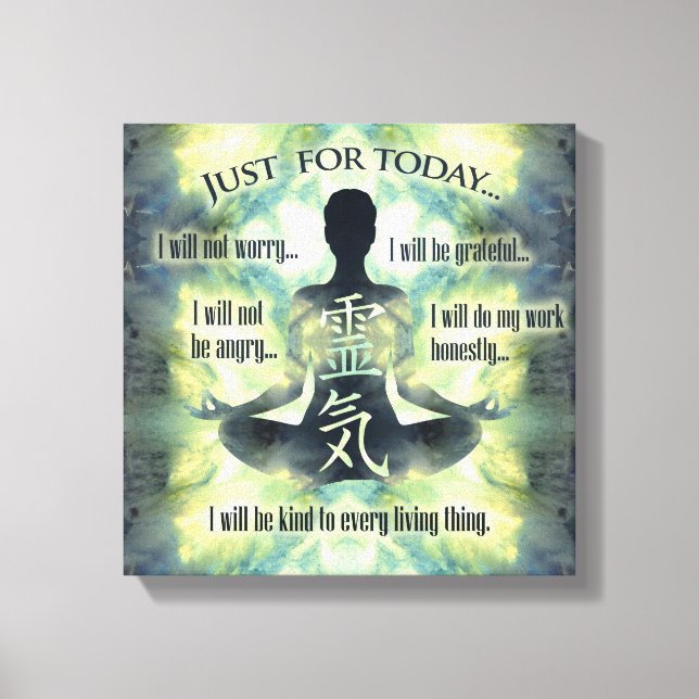 Reiki Principles - Reiki Precepts Canvas Print (Front)