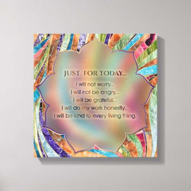 Reiki Principles - Reiki Precepts Canvas Print (Front)