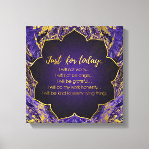 Reiki Principles - Reiki Precepts Canvas Print