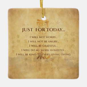 Reiki Principles - Reiki Precepts Ceramic Ornament