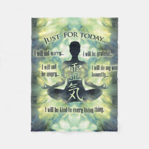 Reiki Principles - Reiki Precepts Fleece Blanket
