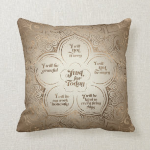 Reiki Principles - Reiki Precepts Golden Sheer Throw Pillow