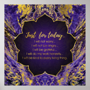 Reiki Principles - Reiki Precepts Poster