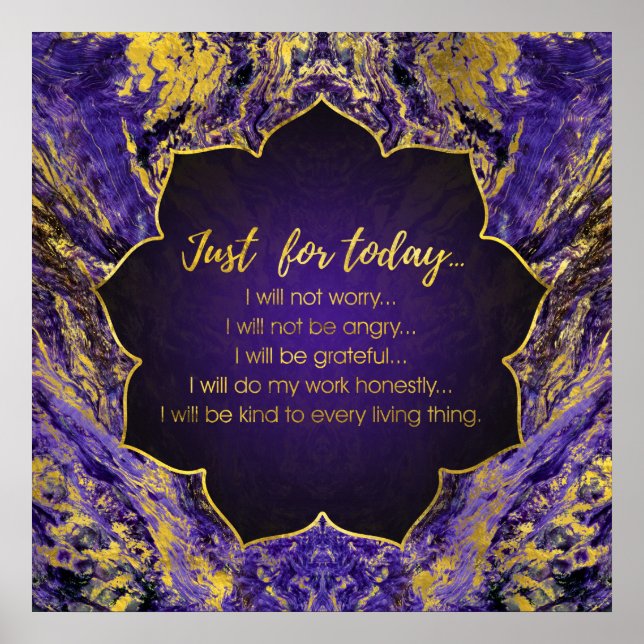 Reiki Principles - Reiki Precepts Poster (Front)
