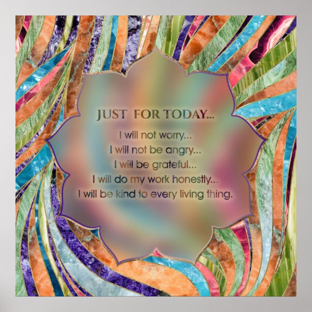 Reiki Principles - Reiki Precepts Poster (Front)