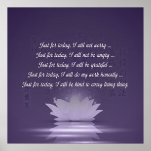 Reiki Principles - Reiki Precepts Poster