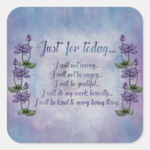 Reiki Principles -Reiki Precepts Square Sticker