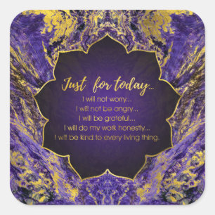 Reiki Principles - Reiki Precepts Square Sticker
