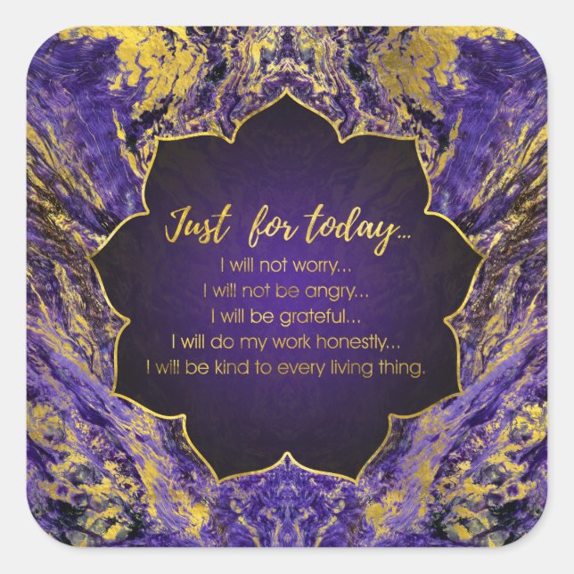 Reiki Principles - Reiki Precepts Square Sticker (Front)