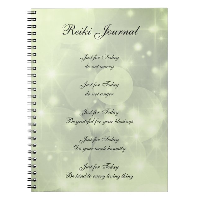 Reiki Principles sparkly design Notebook (Front)
