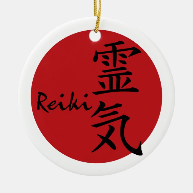 Reiki - red ceramic ornament (Front)