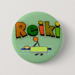 Reiki Stick People Design Gifts 2 Inch Round Button