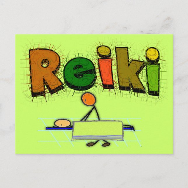 Reiki Stick People Design Gifts Postcard (Front)