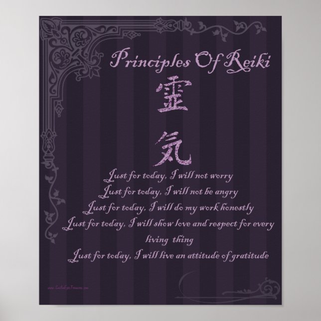 Reiki Symbol Principles Just For Today Poster (Front)