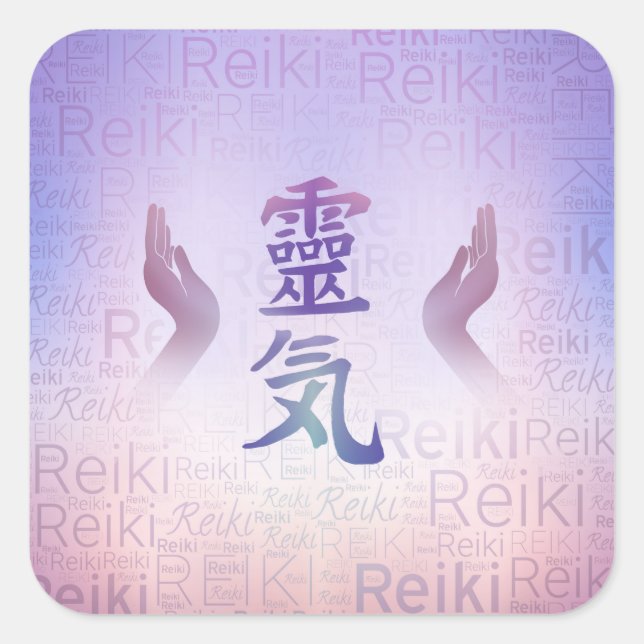 Reiki Symbols -gentle purple Square Sticker (Front)