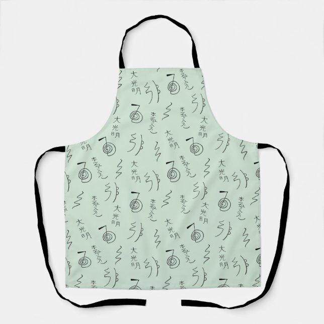 Reiki Symbols Pattern - Reiki Healing Apron (Front)