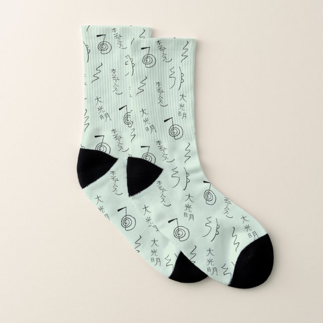 Reiki Symbols Pattern - Reiki Healing Socks (Pair)