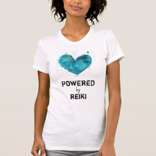 *~* Reiki Turquoise Blue Watercolor Heart T-Shirt