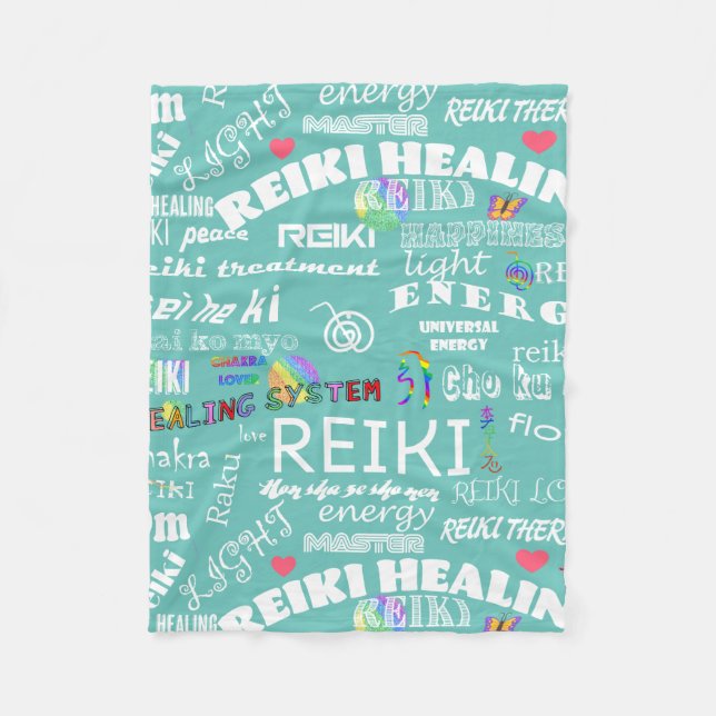 Reiki Words Reiki Blanet Fleece Blanket (Front)